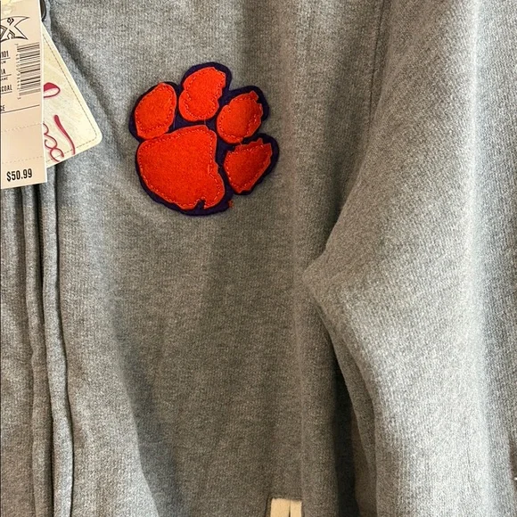 Clemson Gray Jacket with Orange Paw Patches - Picture 3 of 4